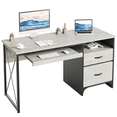thumbnail image 1 of Bestier Bureau d'Ordinateur de 55 Pouces avec Tiroirs, Plateau pour Clavier, Bureau de Bureau à Domicile, 1 of 9