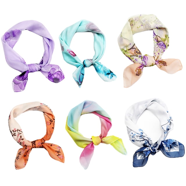 Square Scarf Set Floral Smooth Fashion Neckerchief Scarf Neck Scarf for Women