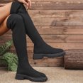 thumbnail image 4 of Bottes d'Hiver pour Femmes Décontractées au-Dessus du Genou à Talon Épais à Talon Bas, 4 of 9