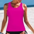 thumbnail image 1 of EGNMCR Tankini Swimsuits for Women Women Solid Color High Neck Tops Bathing Suit Tops For Tank Tops Swimsuits, 1 of 7