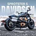 thumbnail image 4 of Simualtion 1/12 Scale Harley Sportster S Motorbike Alloy Model Diecast Motorcycle Model Street Racing Motorcycle Model Kids Gift grey, 4 of 6