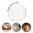 thumbnail image 3 of 5pcs Hanging Glass Bauble LED Tea Light Holder Decorative Sphere Balls for Holiday Party Decor, 3 of 9