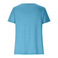 thumbnail image 4 of asjyhkr T-Shirts d'Été pour Femmes Col Rond Manches Courtes Légers T-Shirts Décontractés Mode Confortables Basiques, 4 of 6