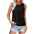 thumbnail image 2 of Liquidation! Hauts Grande Taille pour Femmes, Blouse à Manches Courtes d'Été pour Femmes, Haut Décontracté Ample Sans Manches à Col Rond, 2 of 5