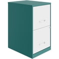 thumbnail image 1 of Space Solutions 18in. 2 Drawer Metal File Cabinet in Teal/White, 1 of 12