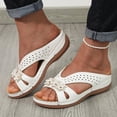 thumbnail image 3 of Mepaouo Womens Sandals Dressy Summer Low Wedge Flip Flops Comfortable Walking Beach Slip on Slides, 3 of 6
