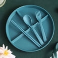 thumbnail image 4 of Dividing Tableware Set, Partitioned Plates with Spoon, Fork & Chopsticks, Kitchen Utensils Set for Family Meals, Space-Saving, Microwave Safe, Home & Kitchen Organization, 4 of 5