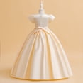 thumbnail image 4 of RXIRUCGD 2025 Vêtements d'Été pour Enfants Robe pour Enfants Couleur Unie Satin Robe Princesse Fête d'Anniversaire Mode Spectacle Robe Piano, 4 of 8