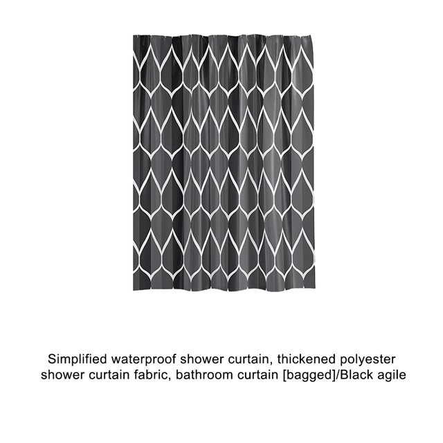 mmirethe Rideaux de Douche Écologiques - Rideau de Douche Imperméable et Durable Confortable Durable Rideau de Salle de Bain Imperméable Noir agile 280*200 cm