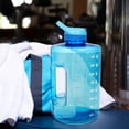 thumbnail image 2 of Mainstays Blue 3.78 Litres Plastic Time Marker Straw & Handle Water Bottle, Leak Proof Jug, 1 Piece, 2 of 6