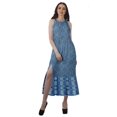 thumbnail image 1 of Moomaya Robe Longue Imprimée pour Femmes, Fente avant, Aguichant, Sans Manches, en Rayonne, Robe de Mariage, 1 of 4