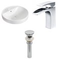 thumbnail image 1 of 18.25-in. W Drop In White Bathroom Vessel Sink Set For 1 Hole Center Faucet AI-26165, 1 of 9