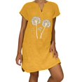 thumbnail image 2 of Ovzne Robes d'Été pour Femmes 2025 Robe Mode pour Femmes Ample Décontractée Col en V Manches Courtes Robes d'Été Grande Taille Robe Maxi Manches Courtes Liquidation, 2 of 6