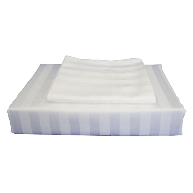 Maholi Ensemble de Draps à Rayures en Bambou Plié avec Alternance visible de Larges et d'Étroites Rayures Blanches, Fabriqué à Partir de Rayonne 100 % de Tissu en Bambou Offrant Respirabilité et Douceur, Convient aux Draps et aux Taies d'Oreiller dans les Ensembles de Literie.