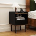 thumbnail image 4 of Gymax Table de Chevet avec Tiroir Table d'Appoint de Lit avec Grand Dessus de Table et Tablette Ouverte, 4 of 7
