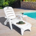 thumbnail image 3 of Patiojoy Outdoor Chaise Lounge Chair 5-Position Folding Recliner for Beach Poolside Backyard White, 3 of 10