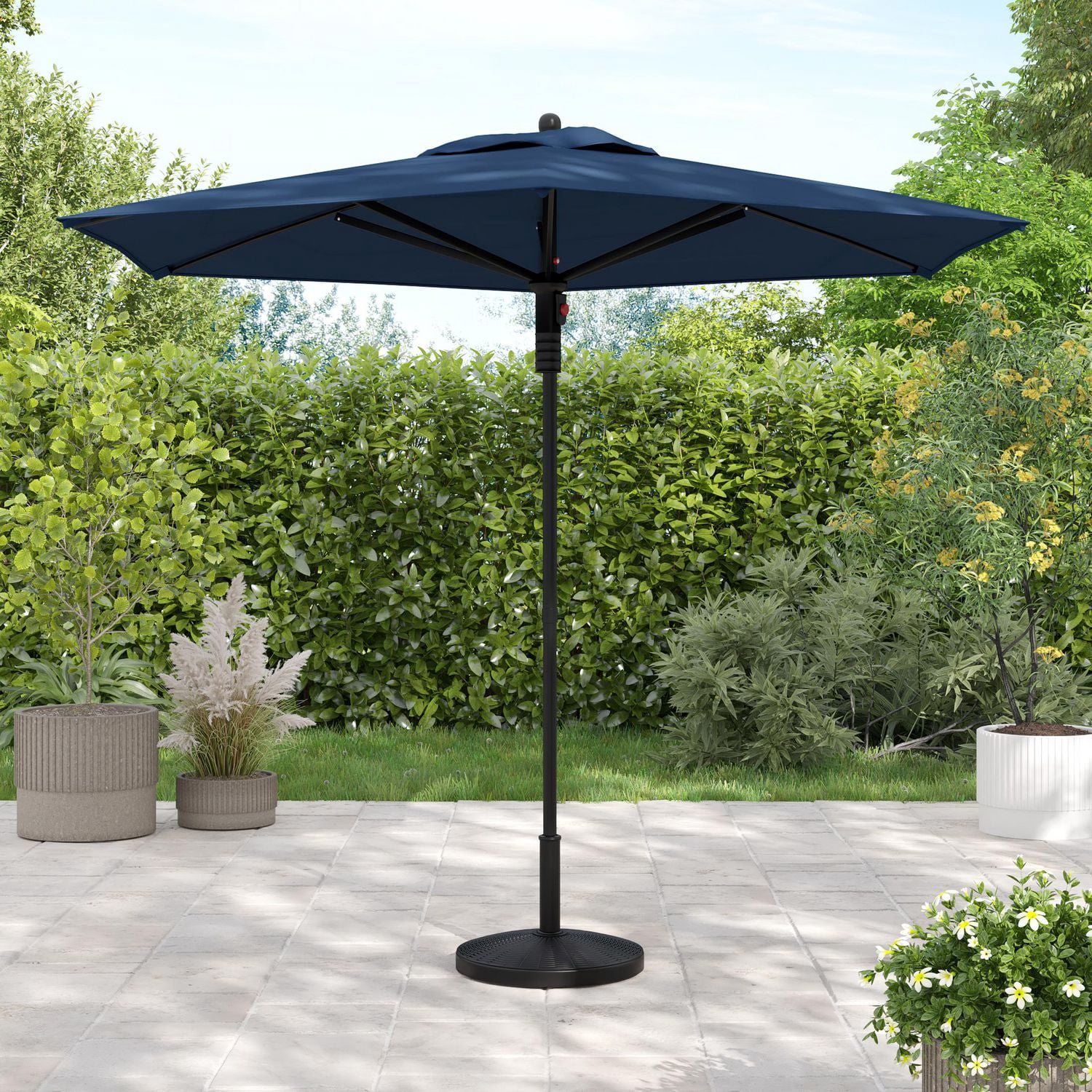 HOMETRENDS 7.5 ft. Round Push-Up Market Patio Umbrella
