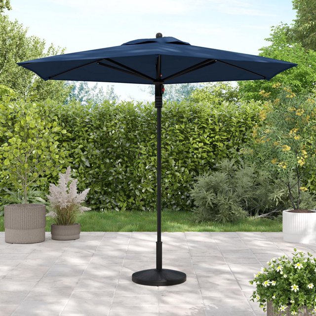 HOMETRENDS 7.5 ft. Round Push-Up Market Patio Umbrella