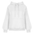 thumbnail image 4 of MeetoTime Women's Hooded Sweatshirt Fall Basic Long Sleeve Solid Color Hoodie Pullover with Pocket, 4 of 6