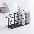 thumbnail image 1 of Wall Mounted Toothbrush Storage Rack Non Perforated Bathroom Toothbrush Holders Storage Mouthwash Cup Set Cup Holders, 1 of 6