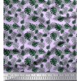 thumbnail image 1 of Soimoi Tissu de Coton Violet Monstera Feuilles Tissu Imprimé 1 Yard 42 Inch Wide, 1 of 3