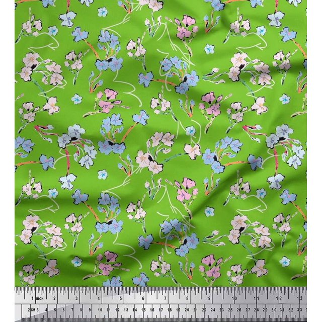 Soimoi Velvet Fabric Artistic Floral Decor Fabric Printed Yard 58 Inch Wide