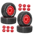 thumbnail image 2 of MERIGLARE 4 Pieces DIY Accessories Spare Model DIY Spare Part RC Wheels Tires for 1/10 Red, 2 of 7
