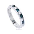 thumbnail image 2 of 1ct Channel Set Blue & White Diamond Ring 14K White Gold, 2 of 3