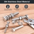 thumbnail image 4 of M6 x 80mm Hex Head Screws Bolts, Nuts, Flat & Lock Washers Kits, 304 Stainless Steel Fully Thread Hexagon Bolts 8 Sets, 4 of 5