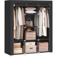 thumbnail image 1 of Portable Closet Wardrobe Closet Organizer with NonWoven Fabric Cover Hanging Rods and Shelves x x es Large Capacity for Bedroom Living Room Ink URYGBK, 1 of 6