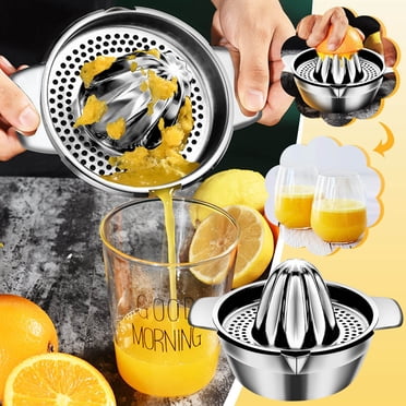 Extracteur d'Agrumes en Acier Inoxydable de Qualité Professionnelle avec Bol de Capture Intégré - Presse-Fruits Manuel pour Citrons, Oranges, Limes, Outil d'Extraction de Jus de Cuisine Facile à Nettoyer