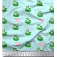 thumbnail image 1 of Soimoi Rayon Fabric Lotus & Frog Kids Print Sewing Fabric Yard 42 Inch Wide, 1 of 3