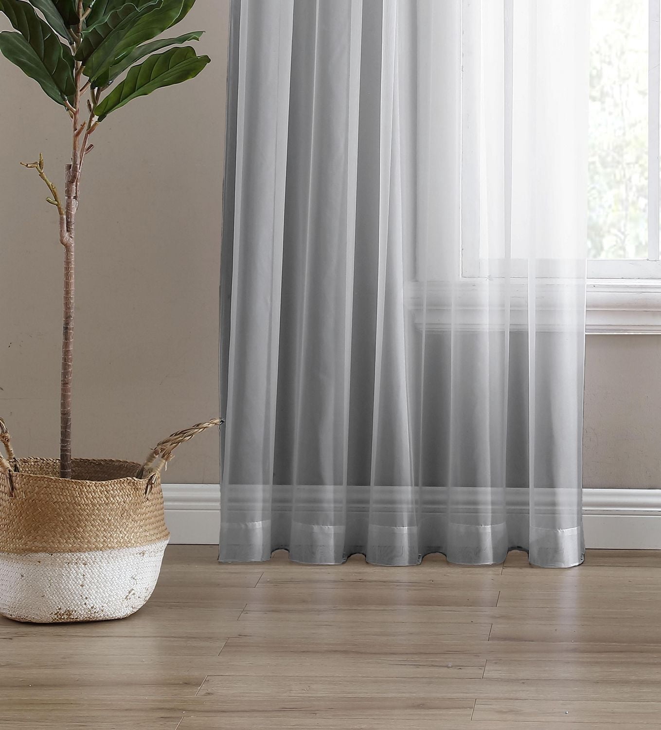 Swift Home Sheer Window Panel Curtain- 2 Pack