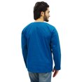 thumbnail image 4 of Atasi Kurta Court Bleu Sarcelle pour Homme, Col Rond Goutte d'Eau, Chemise en Coton - Grand, 4 of 6
