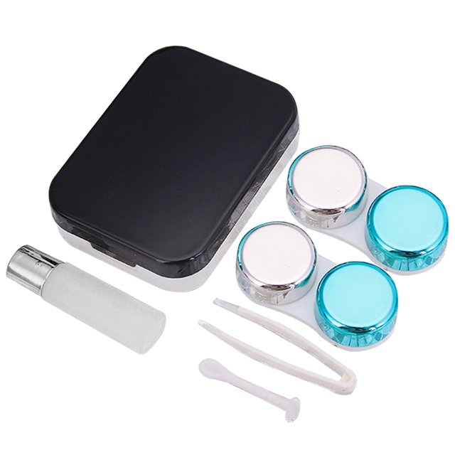 Contact Lens Case Kit Fashion Mirror Effect Portable Contact Lens Holder Case