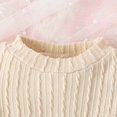 thumbnail image 4 of MEZZALL Toddler Girl Fall Winter Clothes Solid Color Long Sleeve Ribbed T-Shirt Knit Tops Plaid Button Mini Skirts Set Outfits, 2-3 Years, 4 of 7