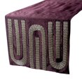 thumbnail image 1 of The HomeCentric Decorative Table Runner 16'' x 90'' Deep Purple Silk with Silver Pipe Bead Embroidery, 1 of 10