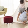 thumbnail image 1 of Thickened Solid Color Round Low Stool Ottoman Cover Elastic Full Cover On Sofa Cover for Enhanced Comfort and Style, 1 of 6