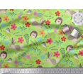 thumbnail image 2 of Soimoi Tissu en Coton Duck Floral, Tissu à Imprimé Cartoon Rabbit & Porcupine au Mètre, 56 Pouces de Large, 2 of 3