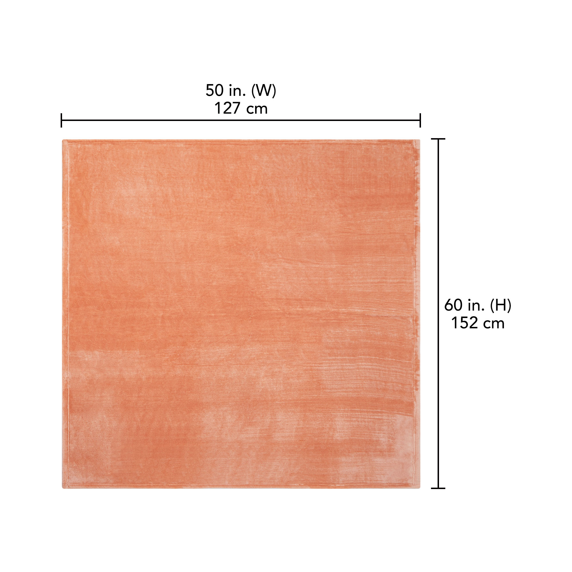 HOMETRENDS Velvet Plush Italian Clay Polyester Throw, 50” X 60”