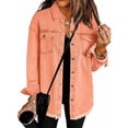 thumbnail image 3 of Yubnlvae Chemise-Veste en Denim Lavé Orange Mode Décontractée Veste pour Femme, G, 3 of 3