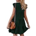 thumbnail image 2 of UKAP Ladies T Shirt Dress Swing Sundress Summer Short Mini Dresses Simple Boho Dark Green L, 2 of 3