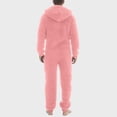 thumbnail image 4 of UAMVSH Mens Fuzzy Fleece Hooded Jumpsuits Warm Plus Size Long Sleeve Zipper Plush Pajama Onesies with Pockets Winter One-Piece Rompers(3X-LargePink), 4 of 7