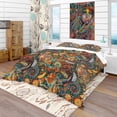 thumbnail image 1 of Designart Ensemble de Literie Bohème & Éclectique 'Paisley Floral Pattern' - Housse de Couette et Shams, 1 of 4