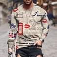 thumbnail image 1 of CEHVOM T-shirt à Manches Longues pour Hommes, Col Rond, Impression 3d, 1 of 6
