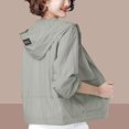 thumbnail image 3 of TACILIP Vestes Courtes de Protection Solaire pour Femmes Grande Taille à Fermeture Éclair, Chandail à Capuchon à Manches Longues, Vestes d'Automne, Manteau Décontracté et Tendance, Vestes d'Extérieur avec Poches, Vêtements d'Automne pour Femmes, 3 of 3