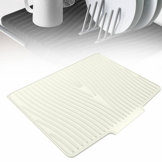 2025 Upgrade Silicone Dish Drying Mat For Kitchen Counter Extra Large Dish Drying Pad Heat & Water Silicone Dish Drying Mats With Drain Lip For Drying Dishes Rack