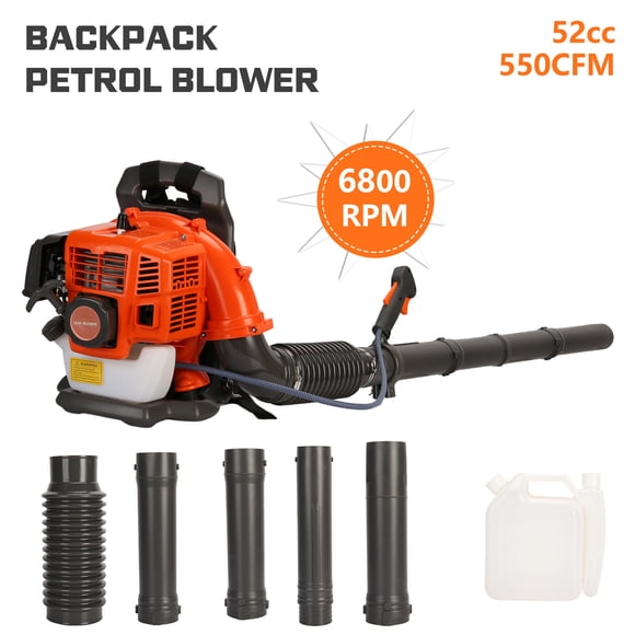 Trayknick 1 Set Leaf Blower Backpack Style 52 Cubic Centimeter Adjustable Tube Gas Powered Dust Blower Garden Supplies