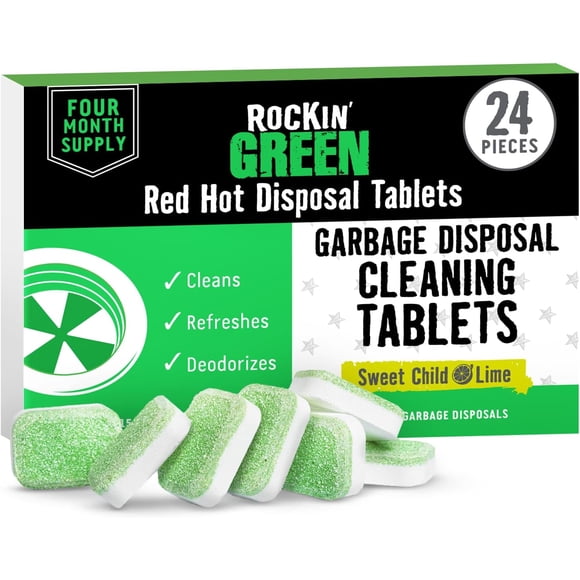 Pastilles de Nettoyage pour Déchets Rockin' Green 24 Pa