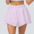 thumbnail image 2 of Kcodviy Yoga Sports Skirt Loose Sequin Skirt and Breathable Running Skirt Metallic Skirt Pants Light Two Piece Ruffle Skirt Fitness Short Skirt Half Maternity Skirt, 2 of 5